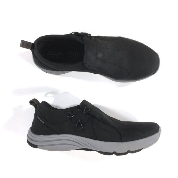 Clarks Wave Walk Slip On Walking Shoes Womens Size 10 M Black Waterproof 15990 - Picture 1 of 9